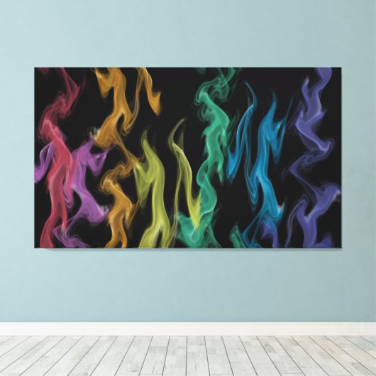 Regenboogontvlammen Canvas Afdruk (Insitu (Houten vloer))