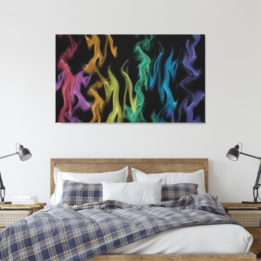 Regenboogontvlammen Canvas Afdruk (Insitu (Slaapkamer))