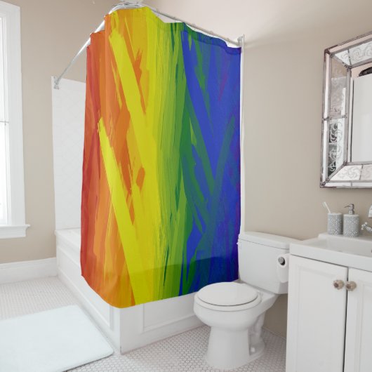 Regenboogontvlammen Douchegordijn (In situ)