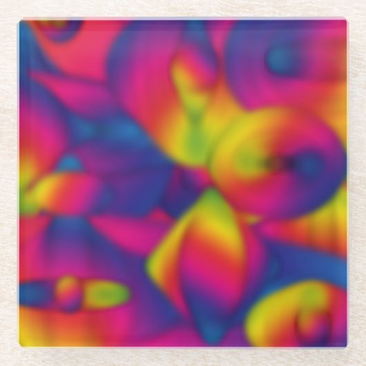 Regenboogontwerp Glazen Onderzetter (Voorkant)