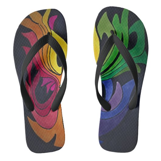 regenboogontwerp teenslippers (Voetbed)