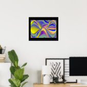 Regenboogoog, Abstracte 3D-kunst Poster (Thuiskantoor)