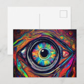 regenboogoog briefkaart (Voorkant / Achterkant)