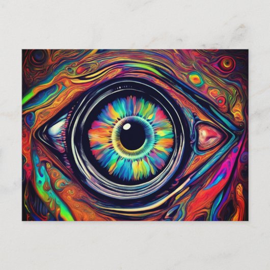 regenboogoog briefkaart (Voorkant)