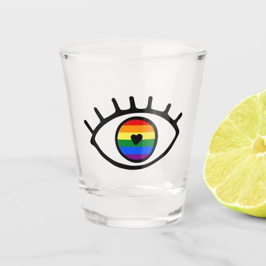 Regenboogoog Shot Glas (Voorkant)