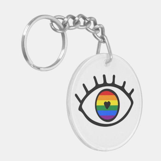 Regenboogoog Sleutelhanger (Voorkant Links)