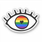 Regenboogoog Sticker (Voorkant)