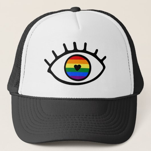 Regenboogoog Trucker Pet (Voorkant)