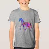 Regenboogpaard in psychedelische kleuren Tri-Blend shirt (Voorkant)