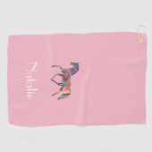 Regenboogpaard - jouw naam golfhanddoek