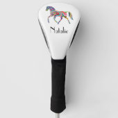 Regenboogpaard - jouw naam golfheadcover (Voorkant)