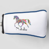 Regenboogpaard - jouw naam golfheadcover (Voorkant)