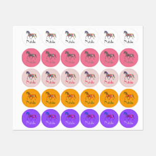 Regenboogpaard - jouw naam labels
