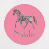 Regenboogpaard - jouw naam labels (Design 2)