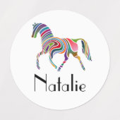 Regenboogpaard - jouw naam labels (Design 1)