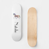 Regenboogpaard - jouw naam persoonlijk skateboard (Voorkant)