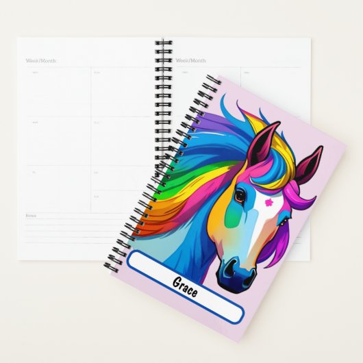 Regenboogpaard met  naaktneus planner (Display)