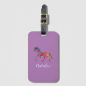 Regenboogpaard no2 - jouw naam bagagelabel (Voorkant (verticaal))