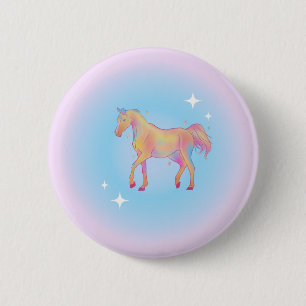 regenboogpaard ronde button 5,7 cm
