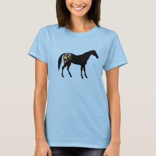 Regenboogpaard silhouet t-shirt