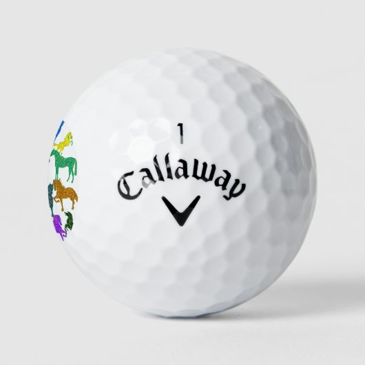 Regenboogpaarden Golfballen (Logo)
