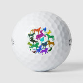 Regenboogpaarden Golfballen (Voorkant)