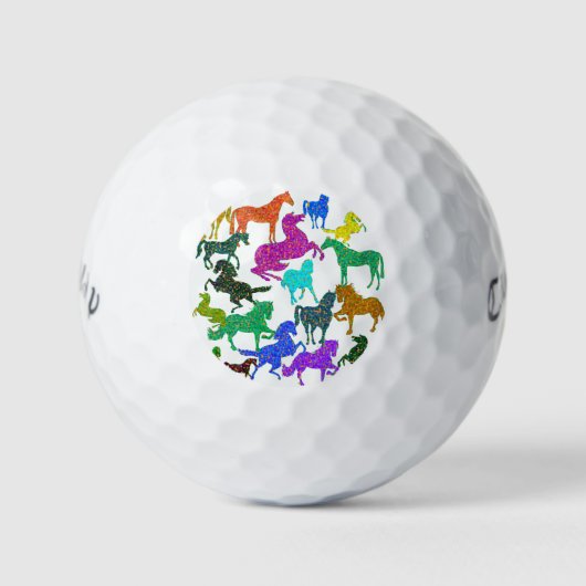 Regenboogpaarden Golfballen (Voorkant)