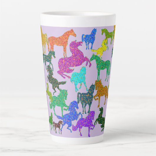 Regenboogpaarden Latte Mok (Voorkant)