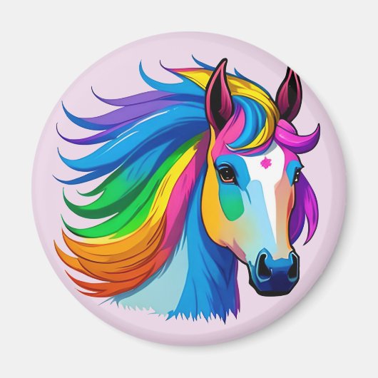Regenboogpaarden Magneet (Voorkant)