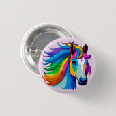 Regenboogpaarden Ronde Button 3,2 Cm (Voorkant /achterkant)
