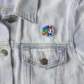 Regenboogpaarden Ronde Button 3,2 Cm (In situ)