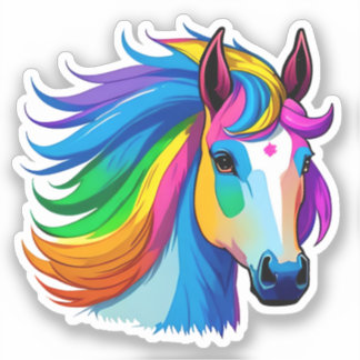 Regenboogpaarden Sticker