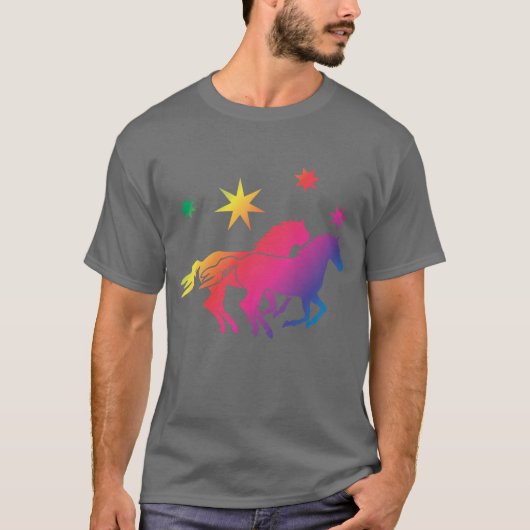 Regenboogpaarden T-shirt (Voorkant)