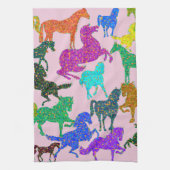 Regenboogpaarden Theedoek (Verticaal)