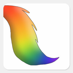 Regenboogpaarden/Unicorn Tail Vierkante Sticker