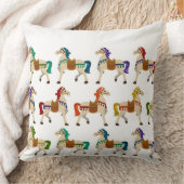 regenboogpaarden wit kussen (Deken)