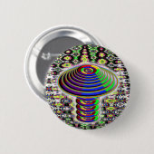 Regenboogpaddenstoel - geometrisch ronde button 5,7 cm (Voorkant /achterkant)