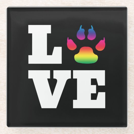 Regenboogpag Glazen Onderzetter (Voorkant)