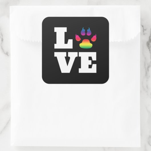 Regenboogpag Vierkante Sticker (Tas)