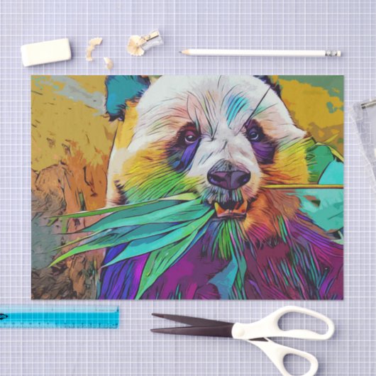 Regenboogpanda Weefselpapier Tissuepapier (Craft)