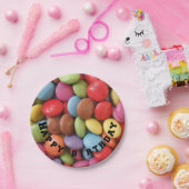 regenboogpapier borden voor snoep papieren bordje (Feest)
