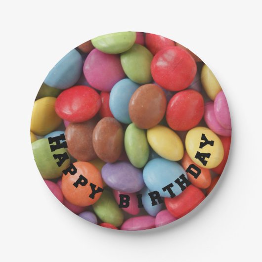 regenboogpapier borden voor snoep papieren bordje (Voorkant)