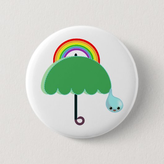 regenboogparaplu laat vallen ronde button 5,7 cm (Voorkant)
