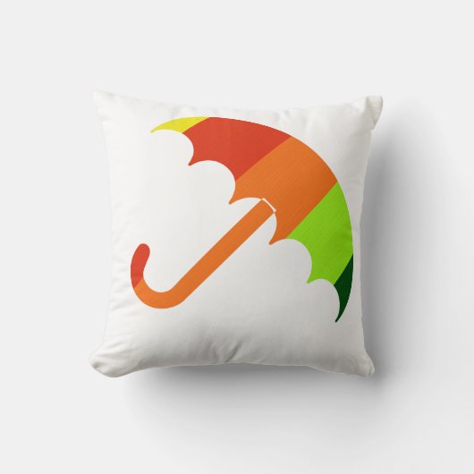 Regenboogparaplu op witte achtergrond kussen (Voorkant)