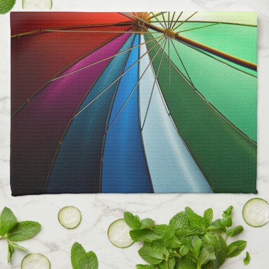Regenboogparaplu, pride, keuken theedoek (Gevouwen)