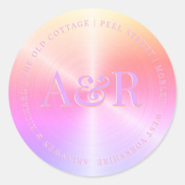 Regenboogparelmolen, sticker met monogram