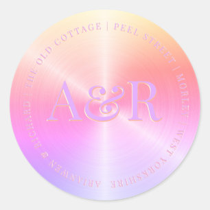 Regenboogparelmolen, sticker met monogram