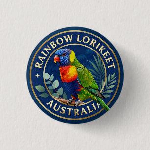🦜 Regenboogparkiet Australië Tropische Vogel Ronde Button 3,2 Cm