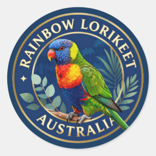 🦜 Regenboogparkiet Australië Tropische Vogel Ronde Sticker