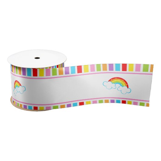 Regenboogpartij Birthday Satijnen Lint (Spoel)